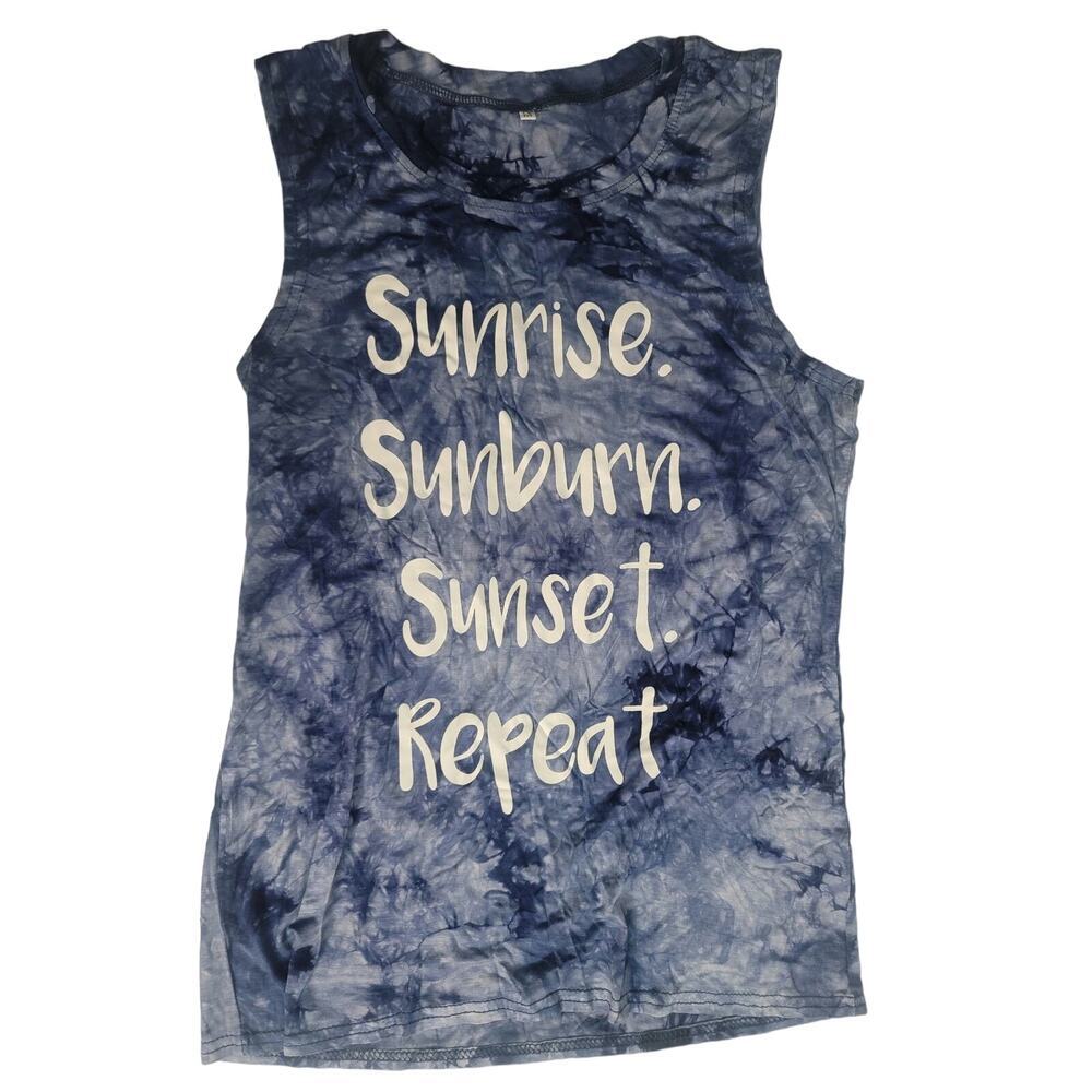 Tank Top Women's Shirt Blue Tie Dye Size Medium